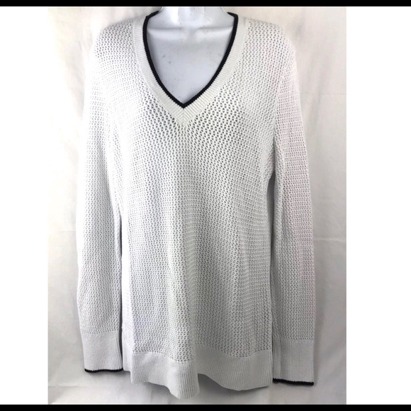 rag & bone Sweaters - NWOT Rag & Bone White Tunic Sweater Navy Trim